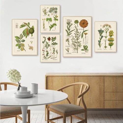Nordic Plant Leaves Flower Canvas Poster Modern Plant Illustration Wall Art Prints Painting Minimalist Living Room Home Decor