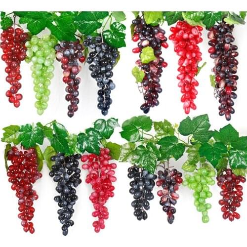 Home Decor Artificial Plants Grape Leaves Rattan Garland Faux Plants Tropical Jungle Party Garden Home Decoration Fake Fruits