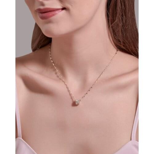 Korean Zircon Cylindrical Necklace Necklace for Women Geometric Hollow Pendant Clavicle Chain Fashion Trend Jewelry New 2021