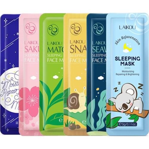 LAIKOU 1PC Moisturizing Sleeping Mask Anti Aging Anti Wrinkle Hydrating Sleeping Face Jelly Masks Brightening Face Mask