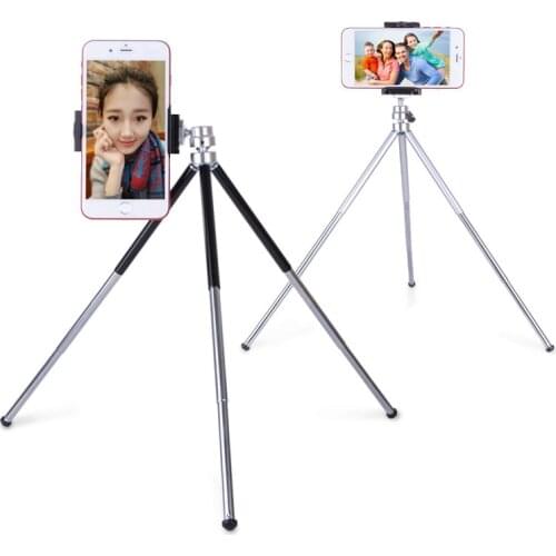 Metal Mini Tripod With Holder Bluetooth Remote For Iphone Xiaomi Samsung Android Mobile Phones Tripod For Gopro DV SLR Cameras