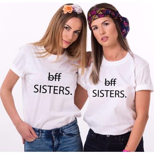 2019 New Arrival Fashion Cotton Two For Sale Best Friends Sisters Shirts, Bff Matching Outfits, Best Friends Womens Tee Shirt