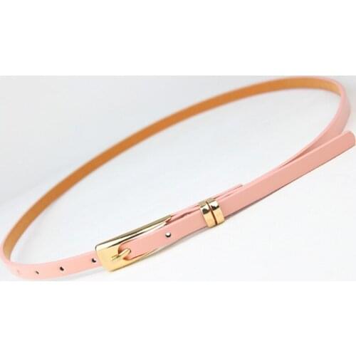 New Arrival Candy Color Thin Pu Leather Belt Female Red Brown Black White Yellow Waist Belts for Women Dress Strap Hot Sale