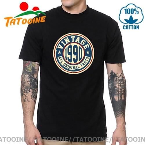 90s Clothing Vintage 1990 All Original Parts Thanksgiving Day Best Present Tee Shirt Homme Short Sleeve Fashion Cotton T-Shirts