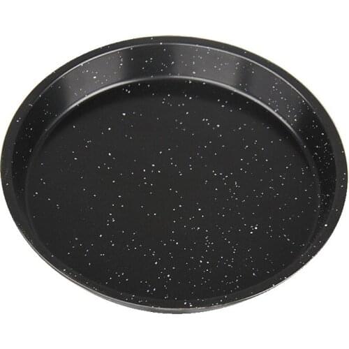 Maifan stone color, non stick carbon steel baking pan, round 9 inches shallow pizza baking tray, bake tools