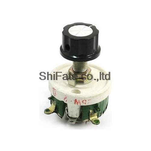 Wirewound Ceramic Potentiometer Adjustable Rheostat Resistor 25W 1/2/5/10/20/30/50/100/200/300/500/1000/2000 Ohm