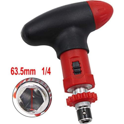 Manual T Type Ratchet Screwdriver Quick Bolt Driver Batch 6.35 mm Rotate Forward Reverse