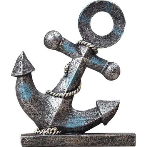 Nordic Creative Vintage Anchor Model Figurines Home Decoration Cafe Office Window Display Sculpture Modern Art Desktop Prop