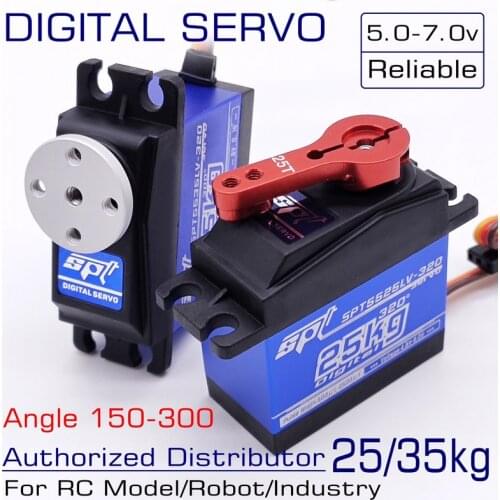 SPT5525lv-320 25kg SPT5535lv-320 35kg Metal Gears Standard Digital Servo Large Angle 150-300 for Special RC Model Airplane Robot