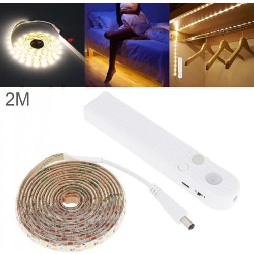 2M 2W 5V 120 LM LED Strip Light Human Infrared Induction Lamp with Waterproof Dripping Glue for Wardrobe/Drawer/Cabinet/Showcase