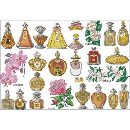 Perfume bottle patterns counted 11CT 14CT 18CT Cross Stitch Set DIY Counted Cross-stitch Kits Embroidery Needlework Home Deco