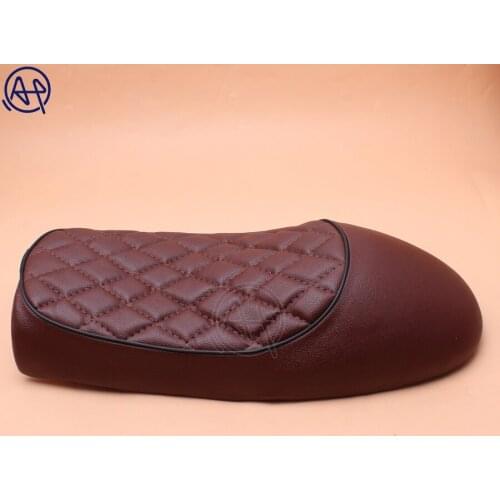 1pcs Brown Diamond Style Vintage Seat Cafe Racer Motorcycle Hump Saddle Flat Pan Retro Seat for Honda GN CG CB200 CB350 Yamaha