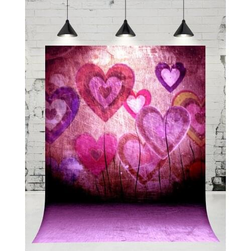 VinylBDS ValentineS Day Photo Background Photography Backdrop Heart Shaped Graffiti Wall Photo Booth Background