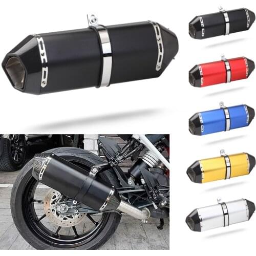 Motorcycle modified wolf head exhaust pipe is suitable for general accessories of nija400 CBR1000 51mm diameter carbon fiber
