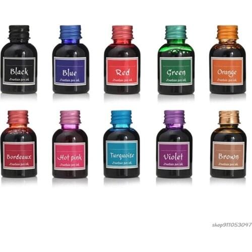 10Pcs 30ml Colorful Inks Fountain Pen Ink Refilling Inks Stationery School Supplies M4 21 Wholesales