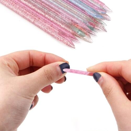 100/50Pcs Reusable Crystal Stick Double End Nail Art Cuticle Pusher Cuticle Remover Tool Pedicure Care Nails Manicures Tools
