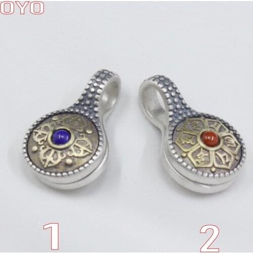 100% S925 Silver Buddhist 108 Beads Accessories Star and Moon Vajra Bodhi Bead Pendant