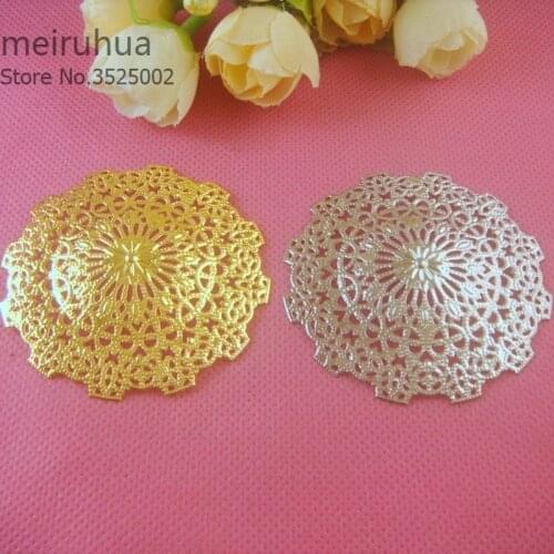20 pieces/lot 56mm metal Filigree Flower Wrap Connector Jewelry DIY Components