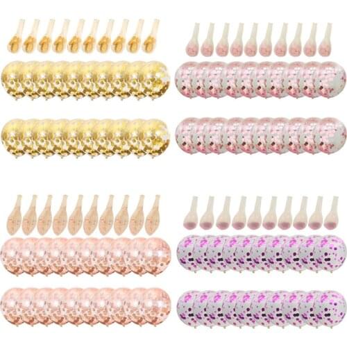 20Pcs Rose Gold Balloons Set Confetti Metallic Balloon Birthday Party Wedding Decoration Anniversary Globals Baby Shower Decor