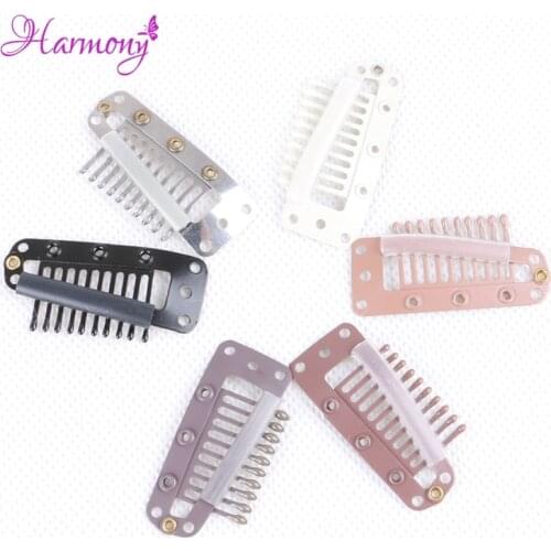 200pcs Wig Clips 38mm 10 Teeth Snap Clips for Hair Extension I Shape Hair Clips Tools Hair Extension Clips in 6 Color Option