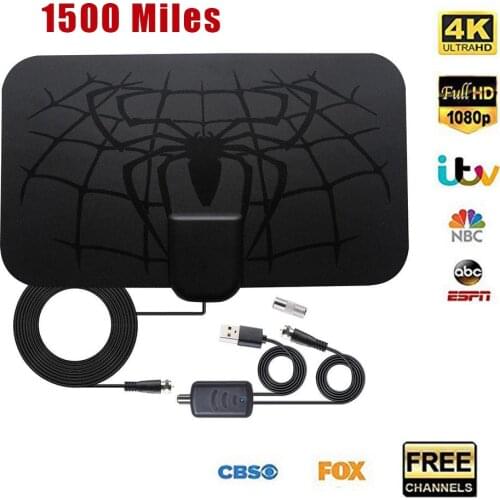 4K Indoor 80 Miles HDTV Antennas Satellite Receiver Antenna HD TV Digital With Amplifier Radius Aerial Clear Fox Satellite Dish