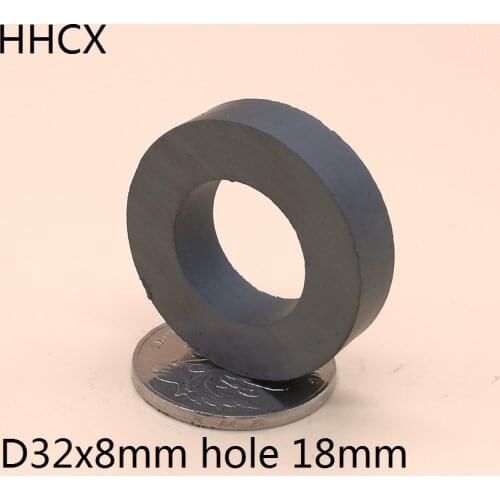 10PCS/LOT Y30 Ring Ferrite Magnet 32*8 Hole 18 mm Permanent magnet 32X8 Black Round Speaker Magnets 32x8-18