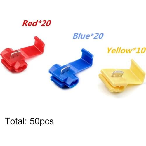 50Pcs Quick Electrical Cable Connectors Snap Splice Lock Wire Terminal Crimp Wire Connector Electric Connector