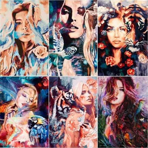 5d Diy Diamond Painting Square / Round Art Girl Portrait Diamond Edging Works / Mosaic / Wall / Bathroom / Home / Decoration