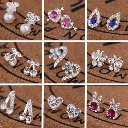 6@#1Pcs Fashion with Pearl Diamond Earrings with Diamonds Favors Ear Studs Party for Valentines Day Presents Guests Party Favor