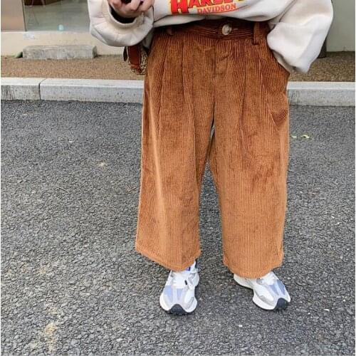 2021 new style girls boys corduroy pants cotton autumn fashion kids long pants 3-8t WS595