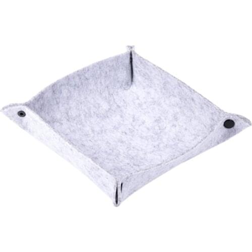 Felt DND Dice Tray Board Game Foldable Storage Box Key Wallet Coin Sundries Bins E56D