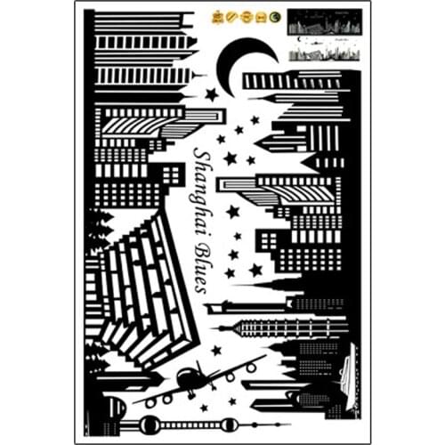 Fluorescence European Building City Wall Sticker Bedroom Sofa Backgound Decoration Wall Poster Wallpaper Home Decor стикеры