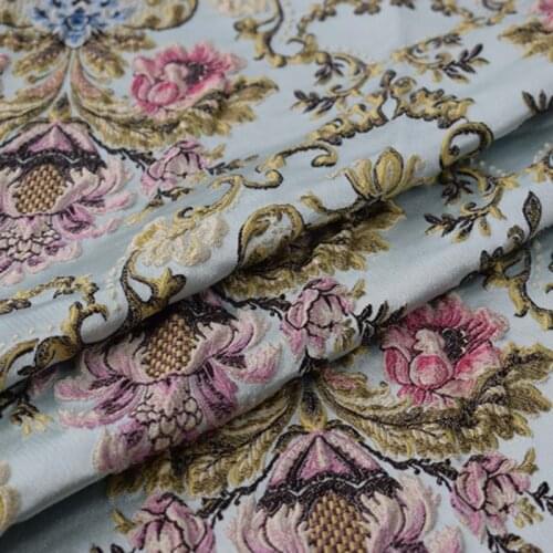 French imports ice blue tapestry jacquard fabric for coat skirt bazin riche vestido ткани tissus tissu telas materia tecidos DIY