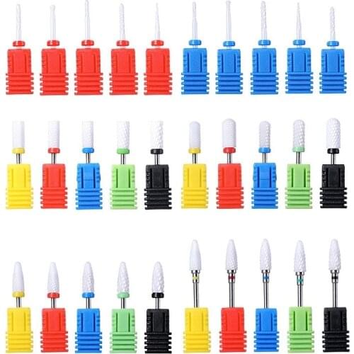 1pc Ceramic Carbide Nail Drill Bit Rotate Burr Milling Cutter Nail Bits Electric Drill Machine For Manicure Pedicure Files Tools