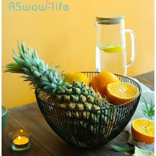 Wrought Iron Fruit Basket Creative Simple Hollow Metal Baskets Restaurant Living Room Home Storage Basket For Home Storage