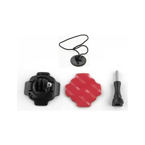 360 Degrees Rotation Lock Helmet Mount+3M Sticker For gopro Hero 6 5 4 3+For xiaomi YI SJ4000 H9 H8R Sports camera accessories