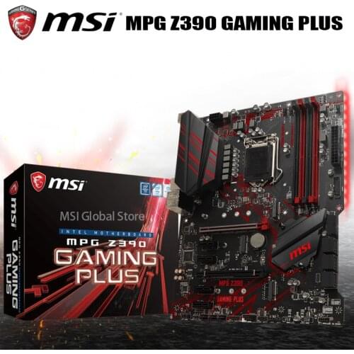 LGA 1151 MSI MPG Z390 GAMING PLUS Motherboard (Intel 8th and 9th Gen) i9 i7 i5 i3 DDR4 4400MHz 64GB DDR4 PCI-E 3.0 M.2 DVI ATX