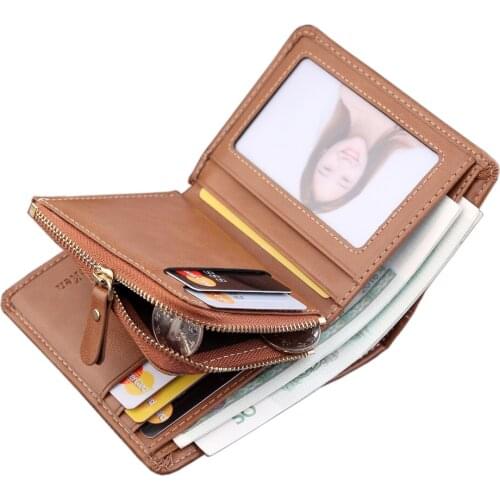 2018 Fashion mens Wallet brand pu leather Functional bag small money bag for male zipper coin pocket man Wallet Top Quality