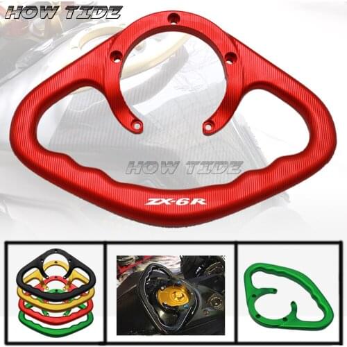 Motorcycle Accessories CNC Passenger Handgrips Hand Grip Tank Grab Bar Handles Armrest Black For KAWASAKI ZX-6R 2000-2012
