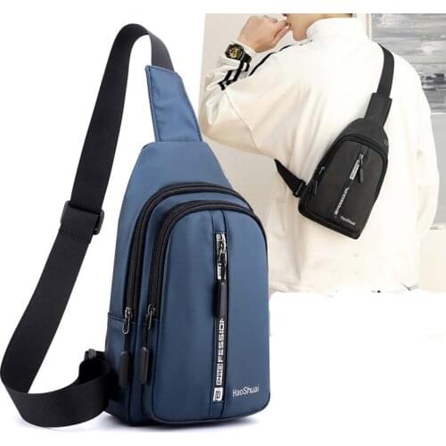 Mens Messenger Shoulder Bag Nylon Cloth Chest Bags Crossbody Casual Sling Daypack Women Multifunction Handbag for Daily Travel