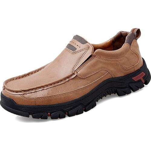 Loafers Men Moccasin Sneakers High Quality Causal Leather Shoes Men Footwear Non-Slip Rubber Sole Outdoor Boat Large size 38-47