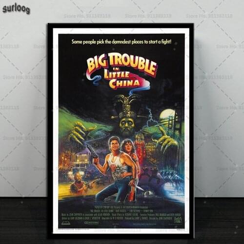 Big Trouble in Little China Wall Art Poster Classic Movie Retro Pictures Prints Canvas Painting for Living Room Home Decor