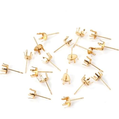 ASON 100pcs/lot Earring Base 316L Stainless Steel Water Drop Claw Earrings Making For DIY Jewelry Making Jewelry Accessories