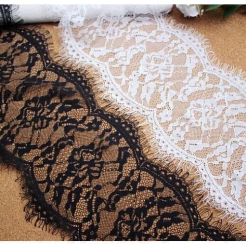 Wide 18CM beautiful eyelash lace fabric DIY clothing wedding veil skirt home accessories