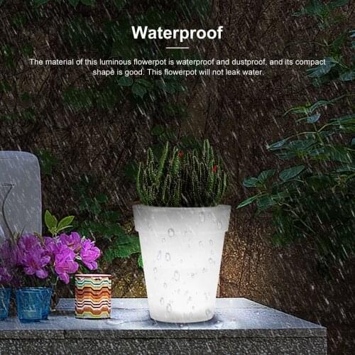 Modern Solar Luminous Flower Pot Waterproof Home Decoration Luminous planter vase For Desk Garden Yard solar flowerpot