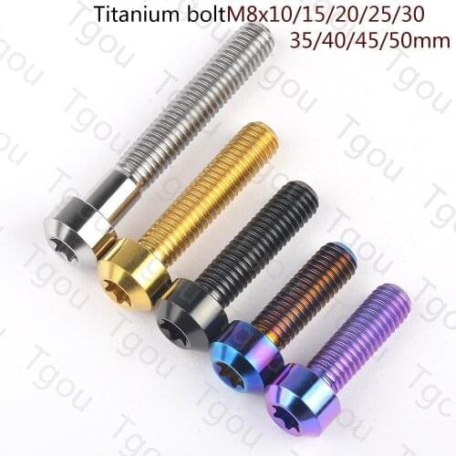 Tgou Titanium Bolt M8x10/15/20/25/30/35/40/45/50mm Torx T40 Screw for Motorcycle Car Cycling Refit