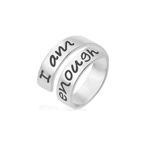 Stainless Steel Awareness Ring Suicide Depression Awareness Pause Ring Be brave Enough Inspiration Jewelry Strength Gift YLQ6357