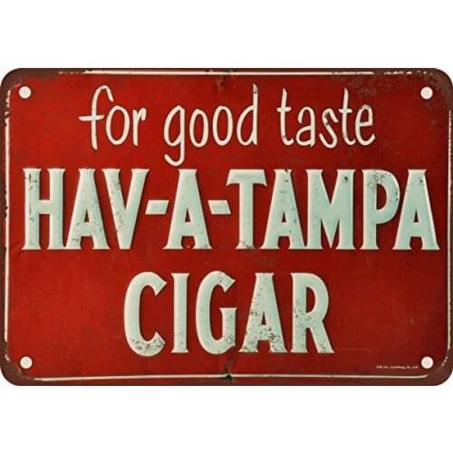 Hav-A-Tampa Cigar Tin Sign art wall decoration,vintage aluminum retro metal sign,iron painting