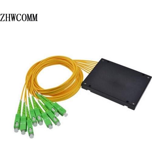 ZHWCOMM High Quality 1M SC APC 1X8 Fiber Optic splitter box SC/APC Fiber Optical PLC Splitter