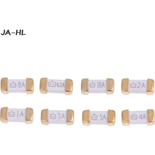 10pcs Hot Sale Gold Foot 1808 125V SMD Fast Blow Fuse 0.5A 0.75A 1A 2A 3A 4A 5A 6.3A 8A 10A 0451 Ultra-rapid Fuses Wholesale